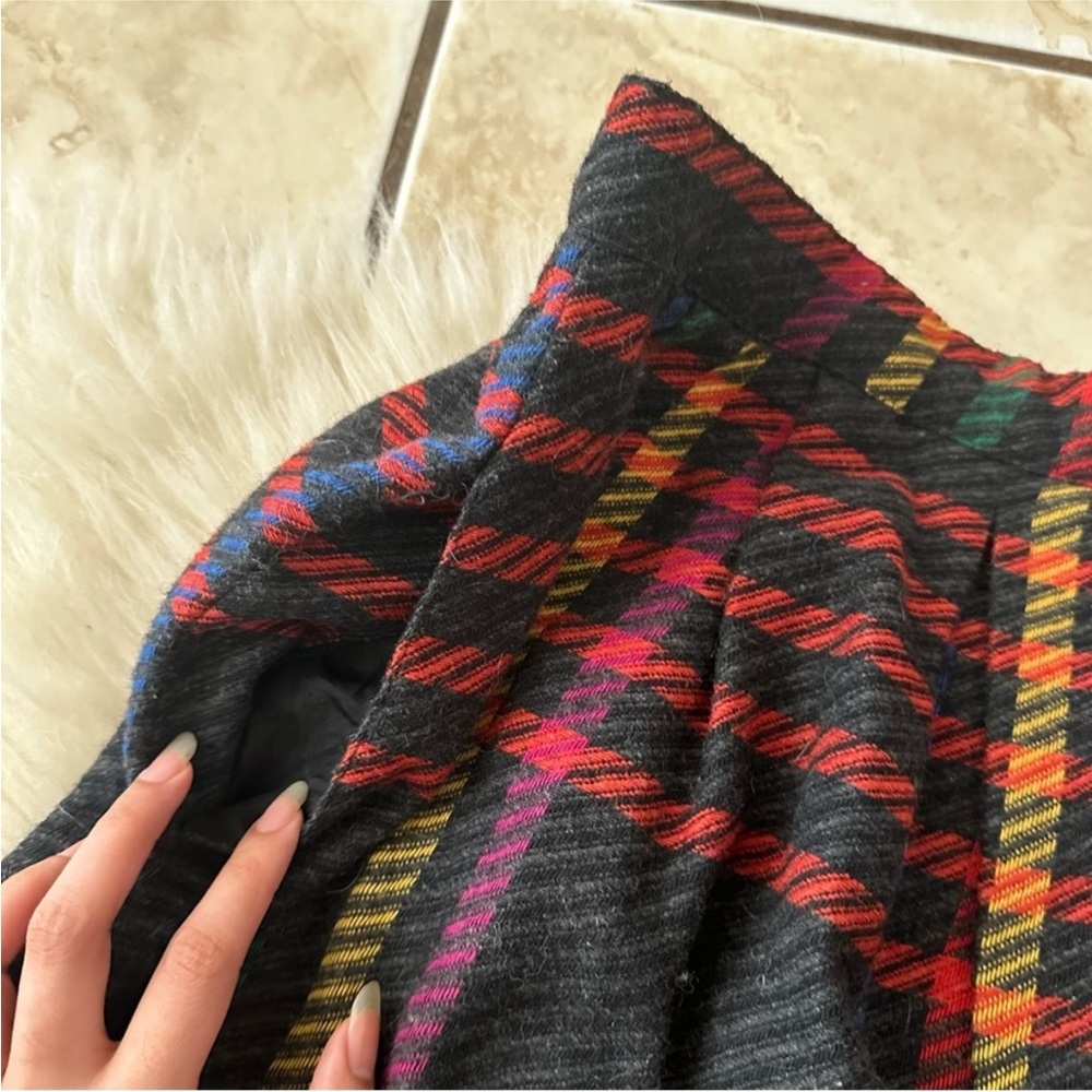 VTG Colorful Plaid Midi Skirt - Picture 5 of 5